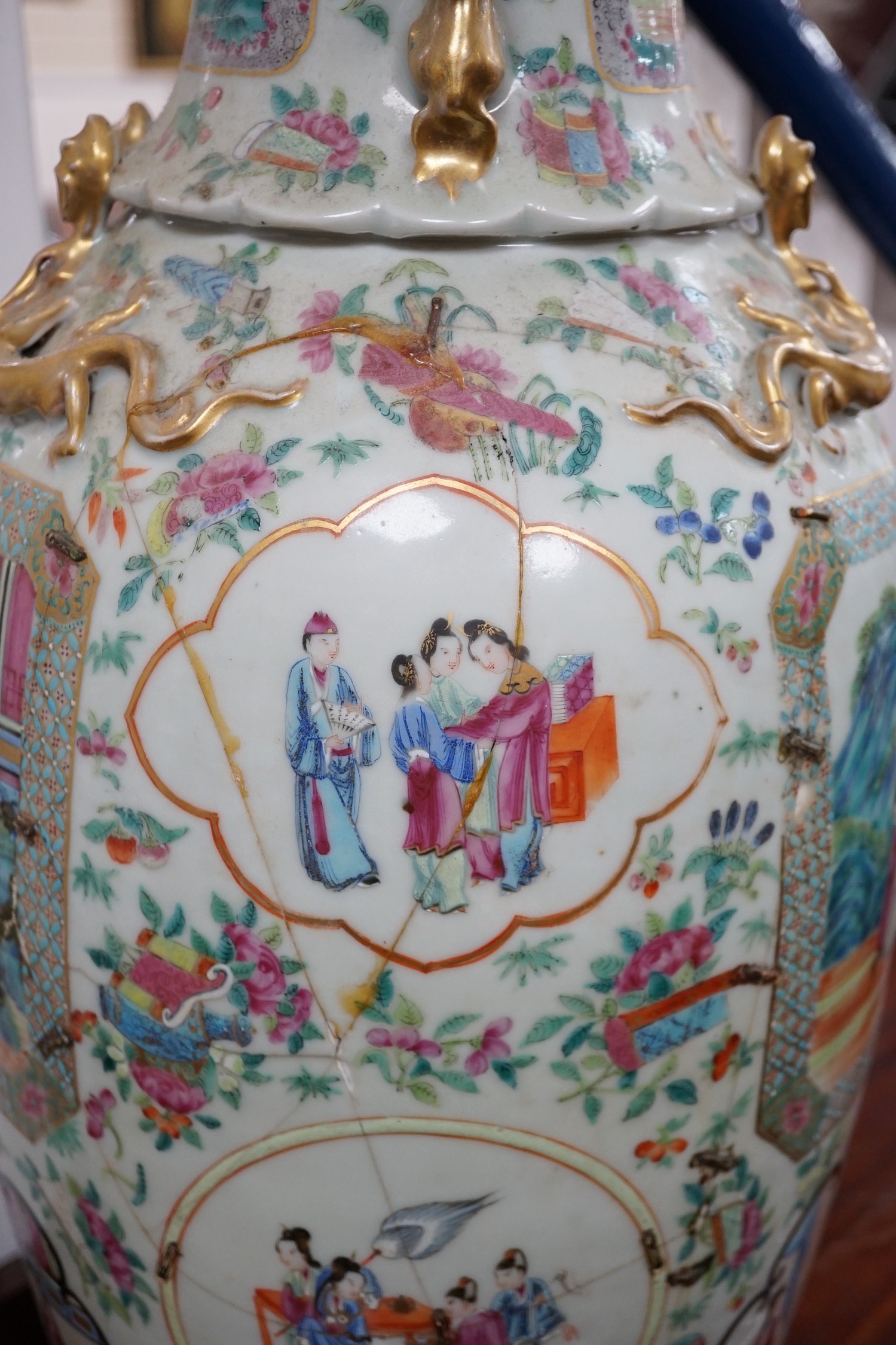 A 19th century Chinese famille rose vase, 63cm